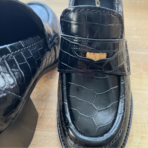 New Veronica Beard Women's Croco Penny 70 Loafer High Heel Pumps - Picture 9 of 9